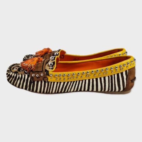 Sam Edelman Aurora Leather Zebra Animal Print Cow Hair Tassel Loafers Sz 7.5M - Picture 2 of 12
